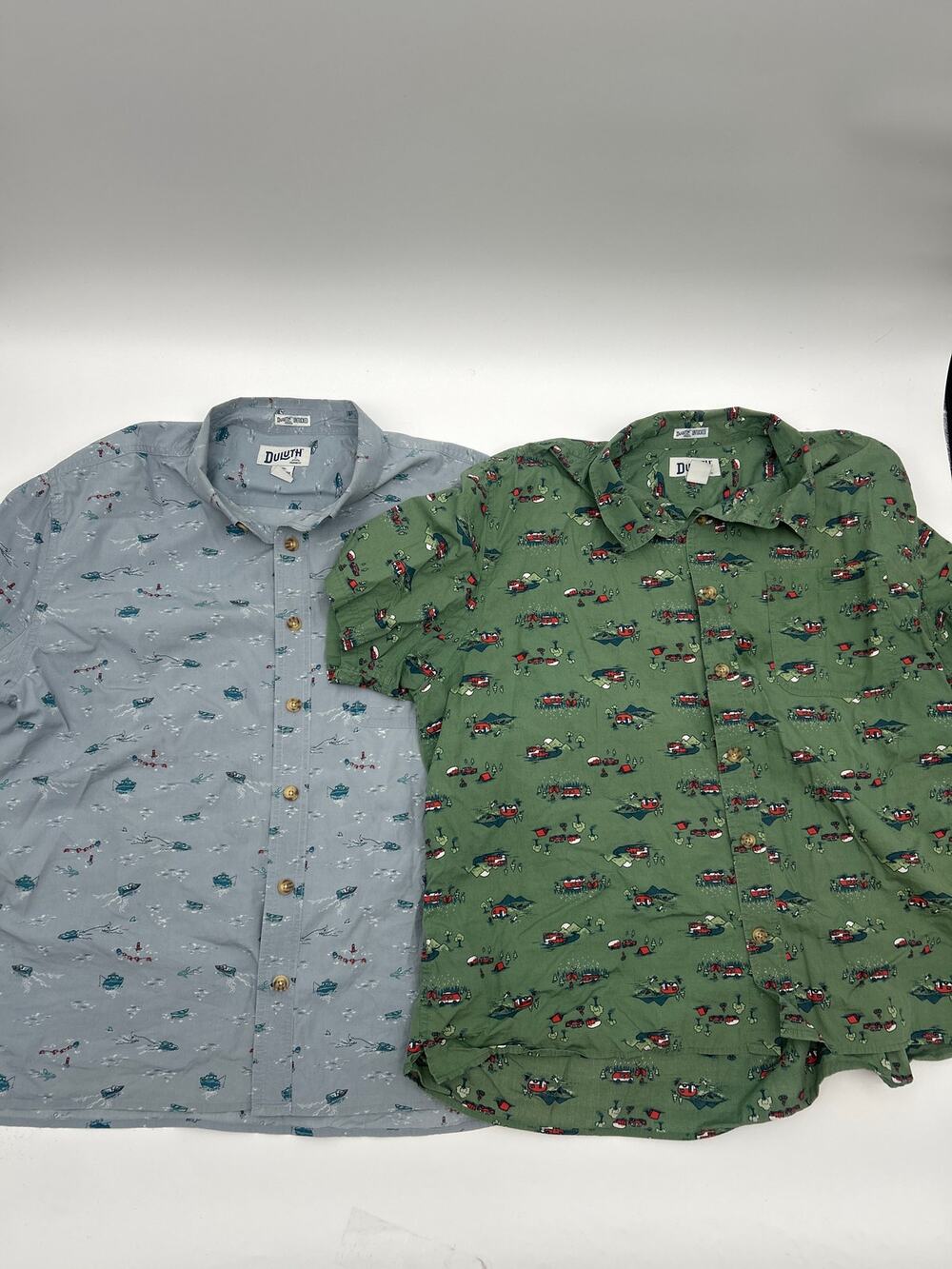Duluth Trading Co Untucked 100% Cotton Button-Up Shirt Lot XXL Relaxed Fit Camp